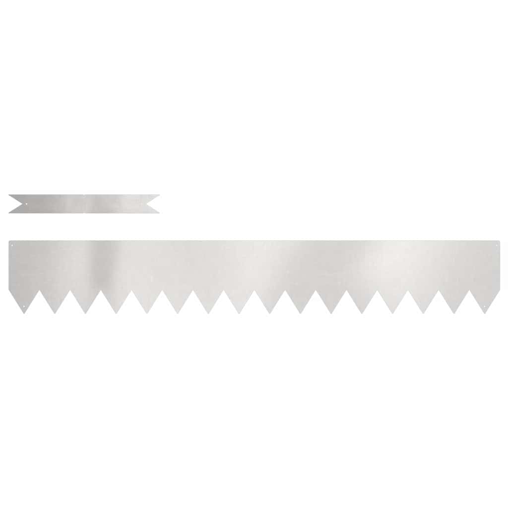 vidaXL Krawężnik do trawnika 30 pcs Srebrny 100 x 0,05 x 15 cm