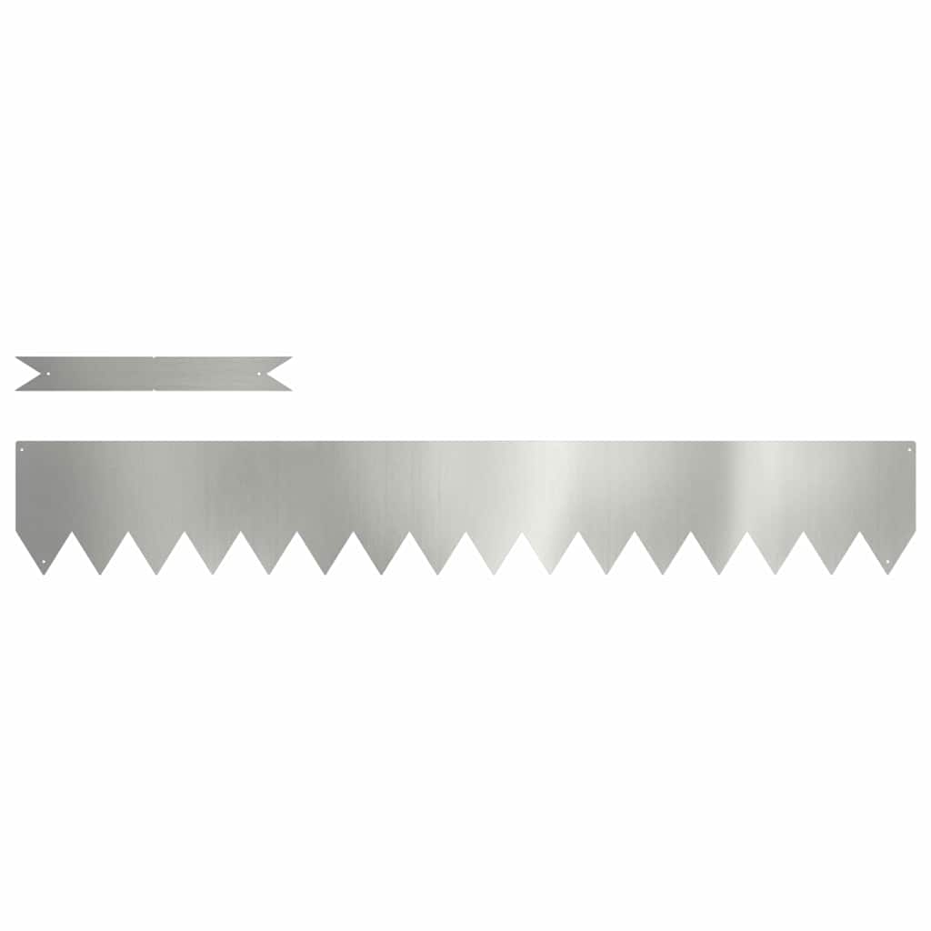 vidaXL Krawężnik do trawnika 30 pcs Srebrny 100 x 0,05 x 15 cm
