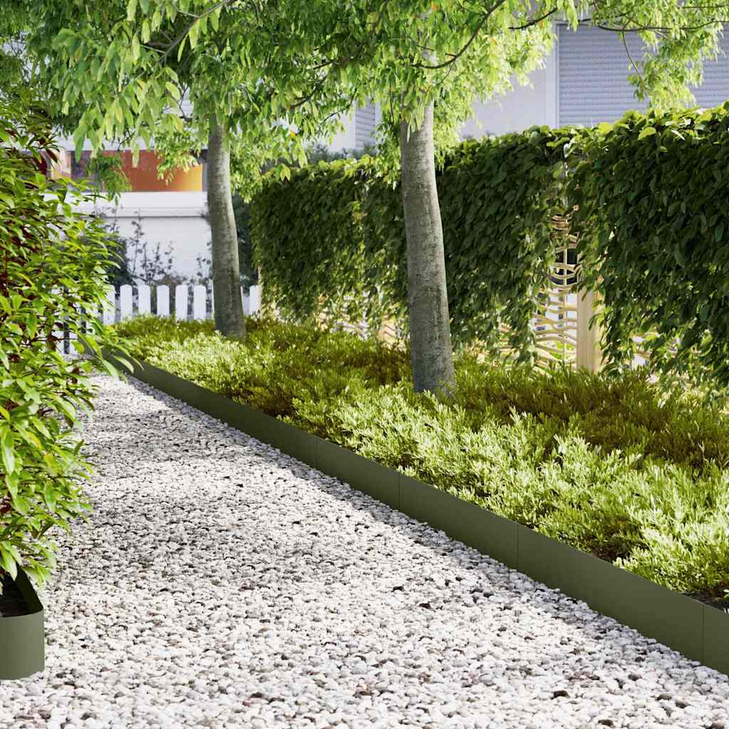 vidaXL Krawężnik do trawnika 20 pcs Zielony oliwkowy