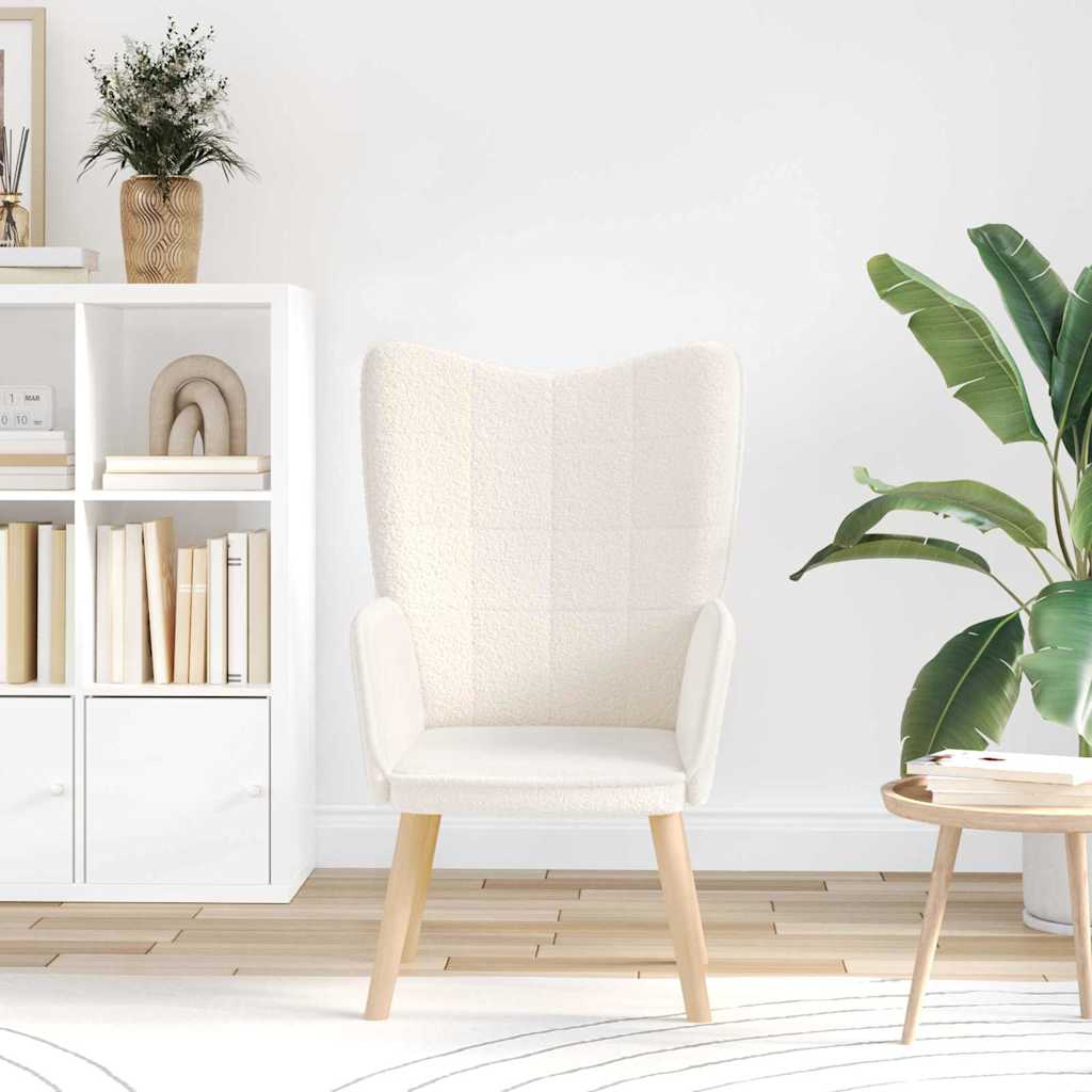 vidaXL fotel Kremowy 62 x 67 x 95,5 cm Tkanina sherpa