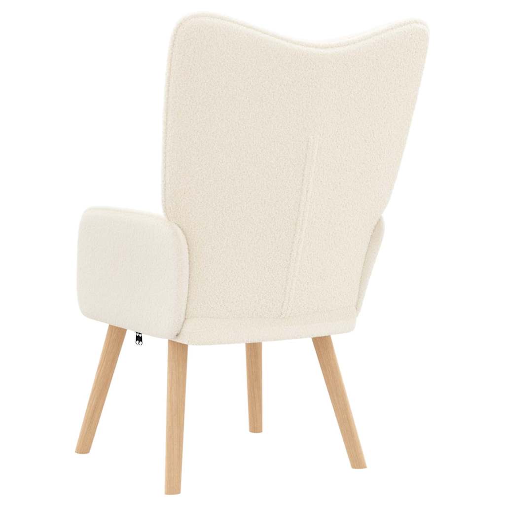 vidaXL fotel Kremowy 62 x 67 x 95,5 cm Tkanina sherpa