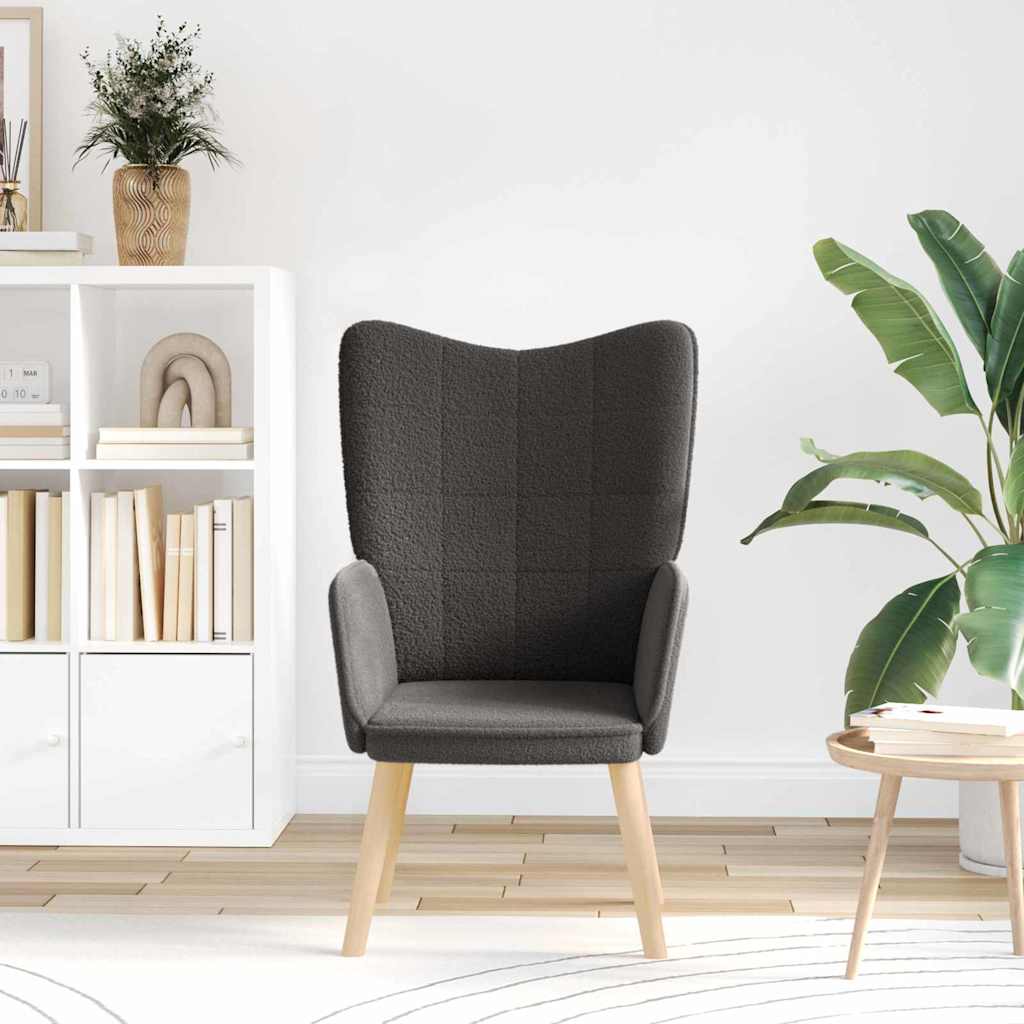 vidaXL fotel Ciemnoszary 62 x 67 x 95,5 cm Tkanina sherpa