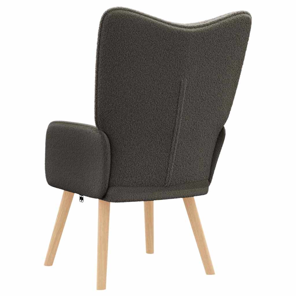 vidaXL fotel Ciemnoszary 62 x 67 x 95,5 cm Tkanina sherpa