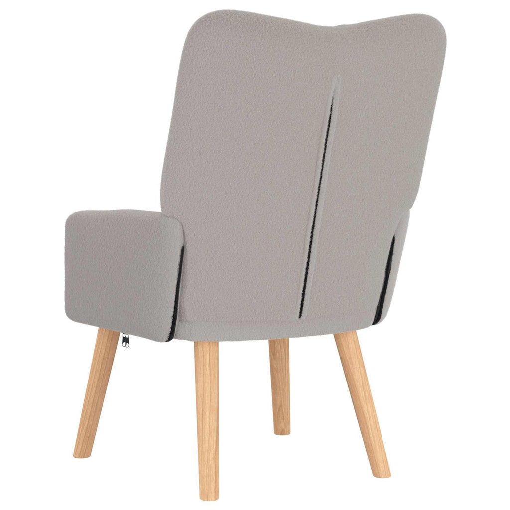 vidaXL fotel Jasnoszary 63 x 67 x 94 cm Tkanina owcza i sklejka