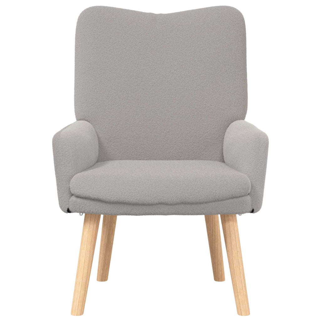 vidaXL fotel Jasnoszary 63 x 67 x 94 cm Tkanina owcza i sklejka
