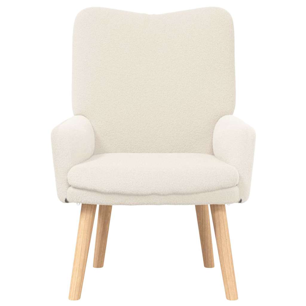 vidaXL fotel Kremowy 63 x 67 x 94 cm Tkanina owcza i sklejka