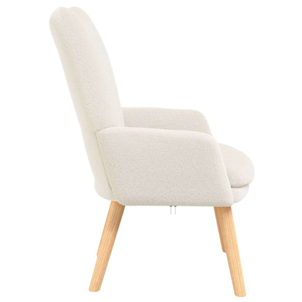 vidaXL fotel Kremowy 63 x 67 x 94 cm Tkanina owcza i sklejka