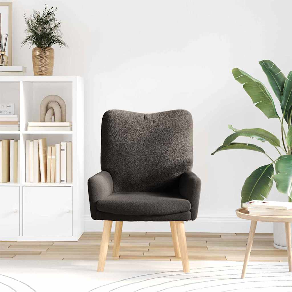 vidaXL fotel Ciemnoszary 63 x 67 x 94 cm Tkanina owcza i sklejka