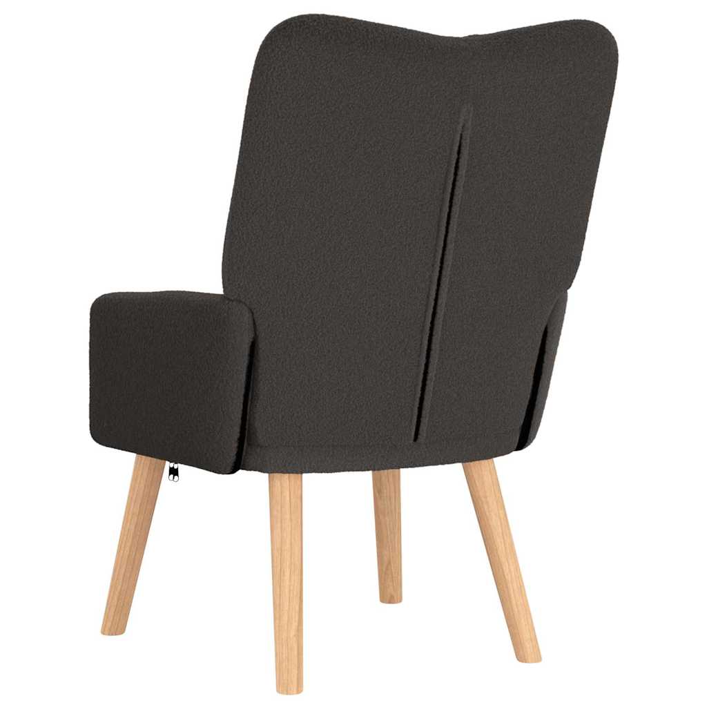 vidaXL fotel Ciemnoszary 63 x 67 x 94 cm Tkanina owcza i sklejka