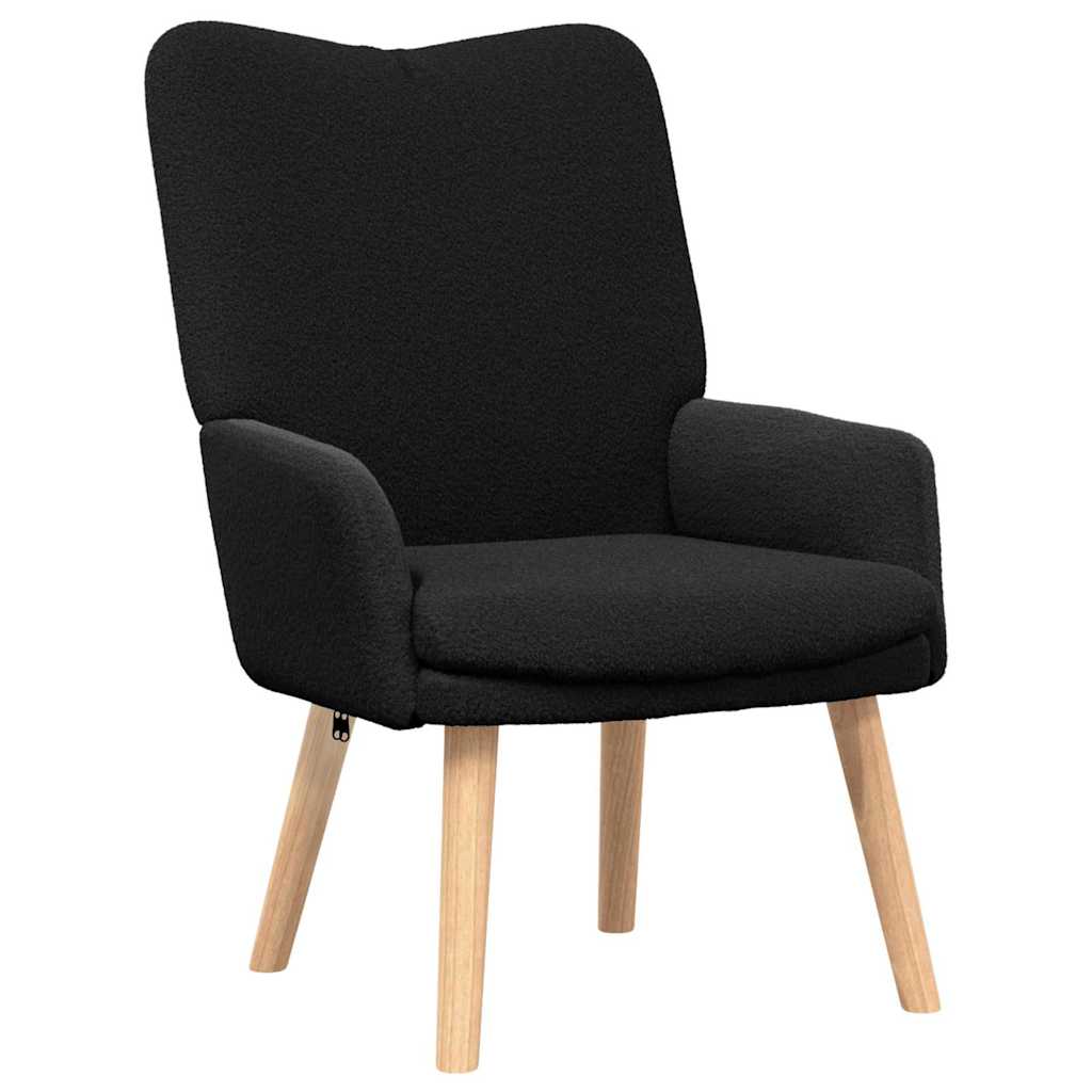 vidaXL fotel Czarny 63 x 67 x 94 cm Tkanina owcza i sklejka