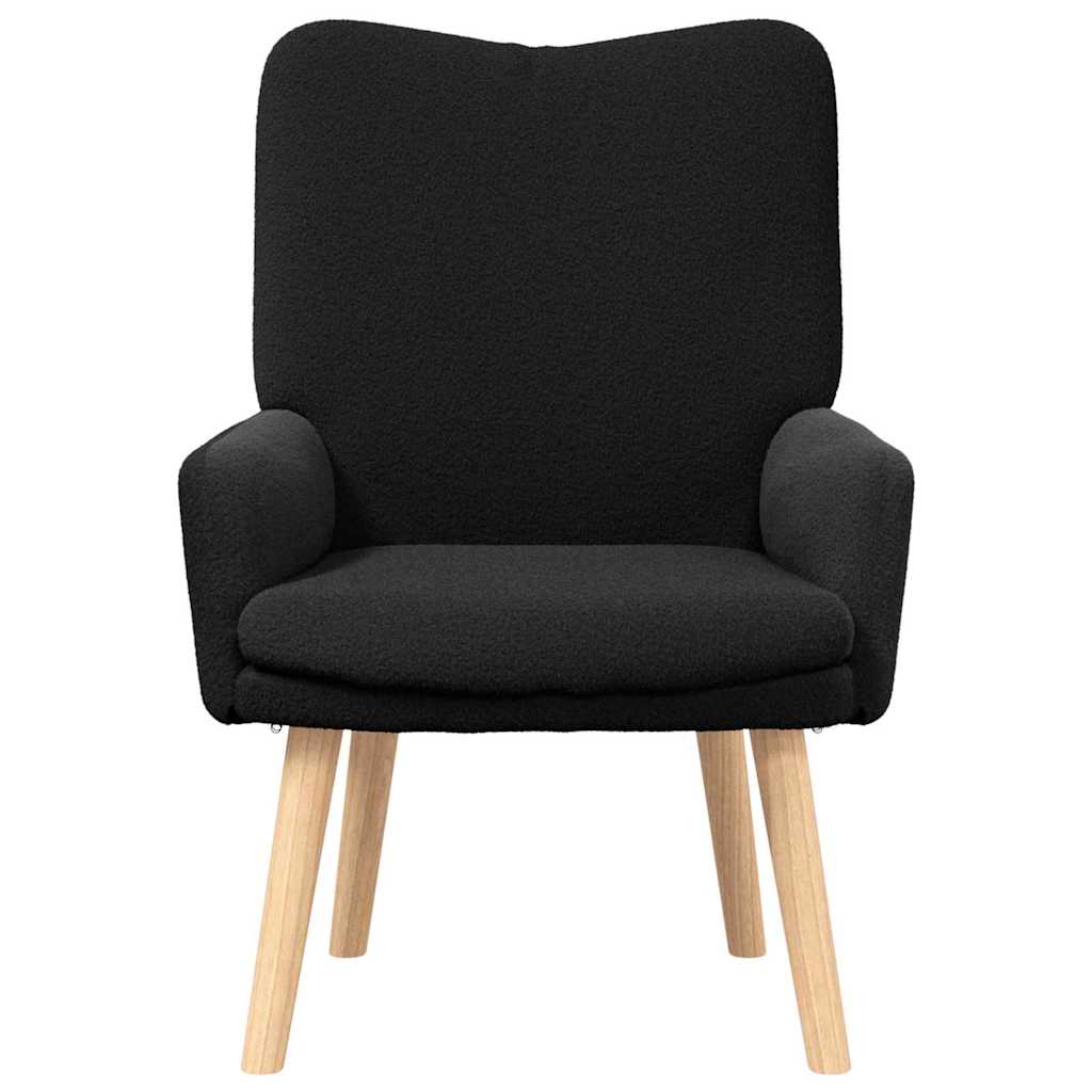 vidaXL fotel Czarny 63 x 67 x 94 cm Tkanina owcza i sklejka