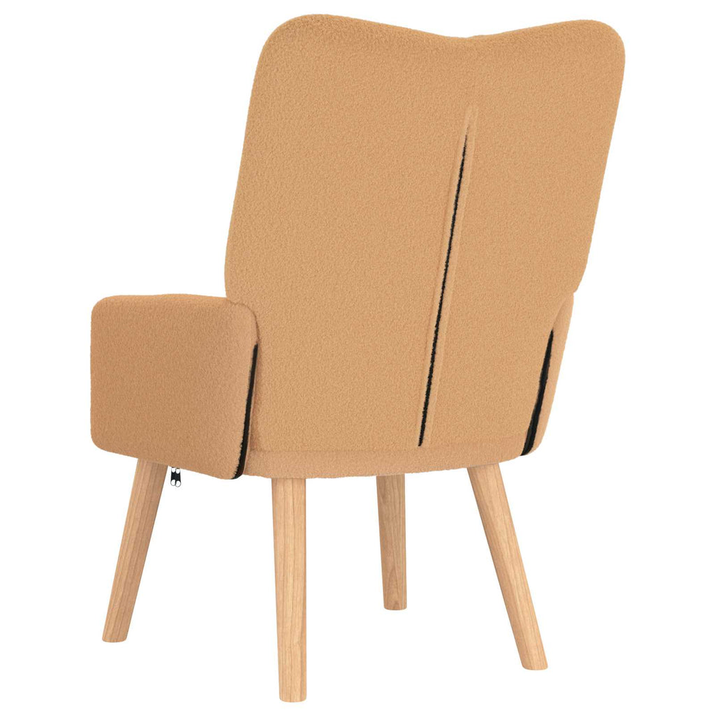 vidaXL fotel Beżowy 63 x 67 x 94 cm Poliester i sklejka