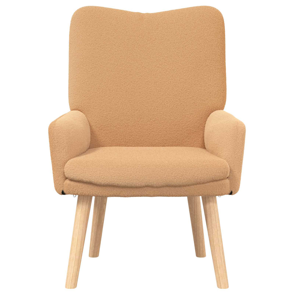 vidaXL fotel Beżowy 63 x 67 x 94 cm Poliester i sklejka