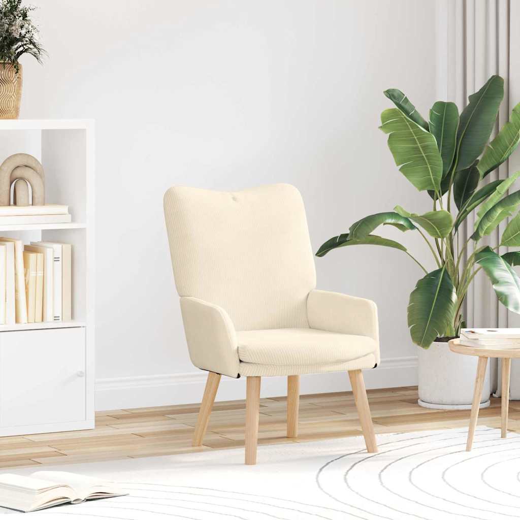 vidaXL fotel Kremowy 63 x 67 x 94 cm tkanina