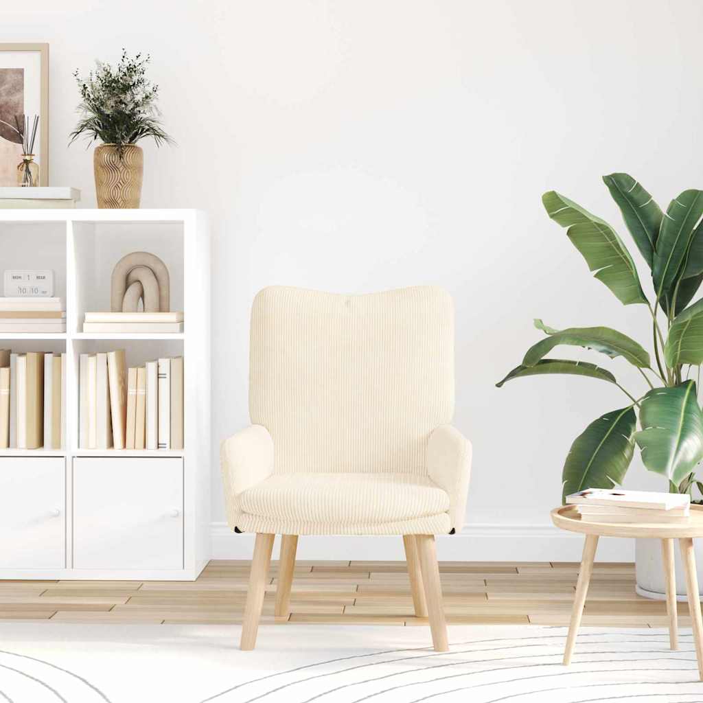 vidaXL fotel Kremowy 63 x 67 x 94 cm tkanina