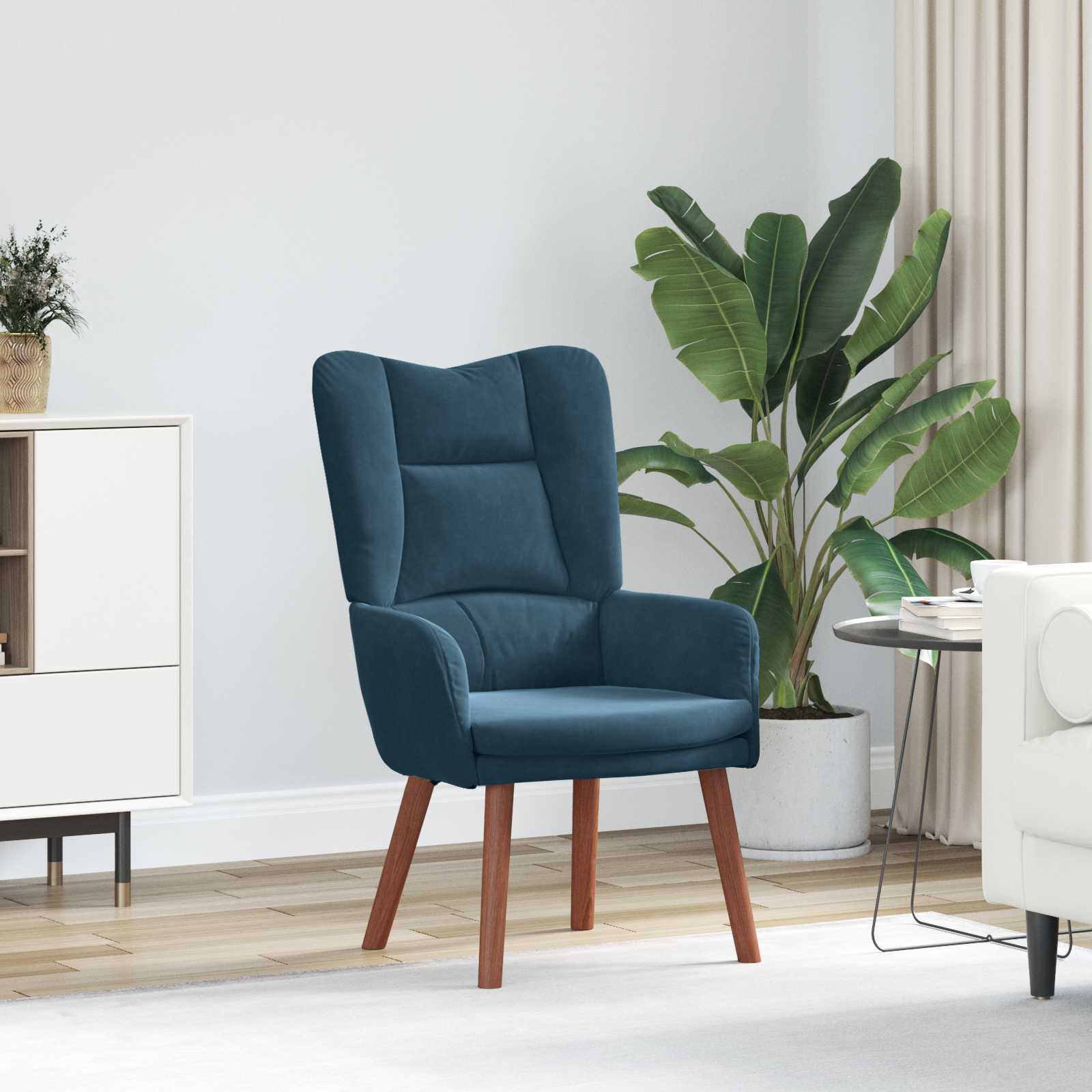 vidaXL fotel Niebieski 63 x 67 x 94 cm Aksamit