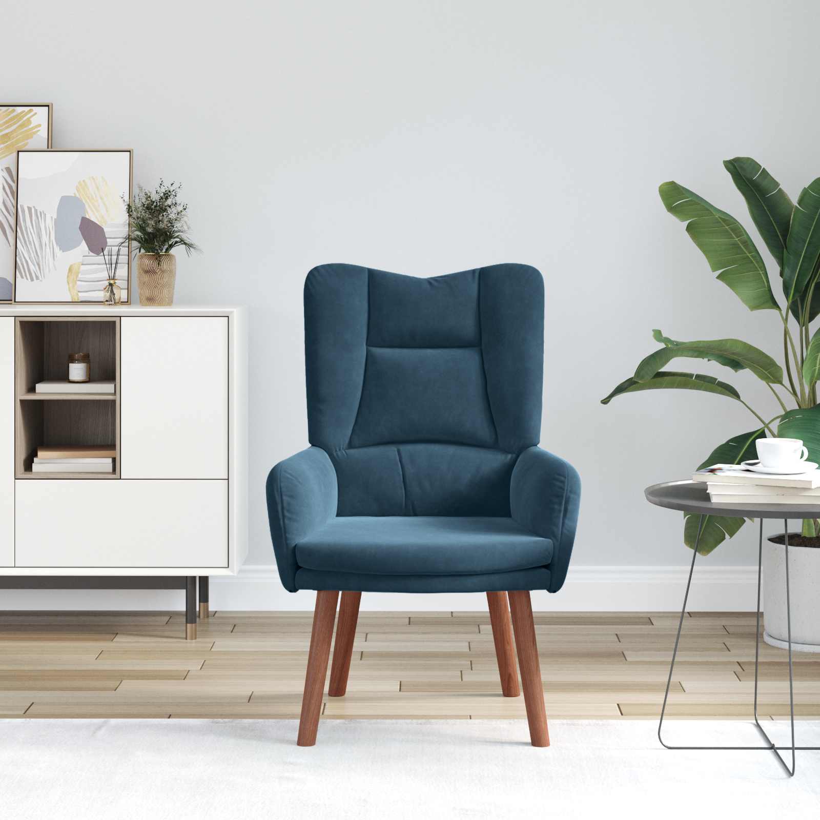 vidaXL fotel Niebieski 63 x 67 x 94 cm Aksamit
