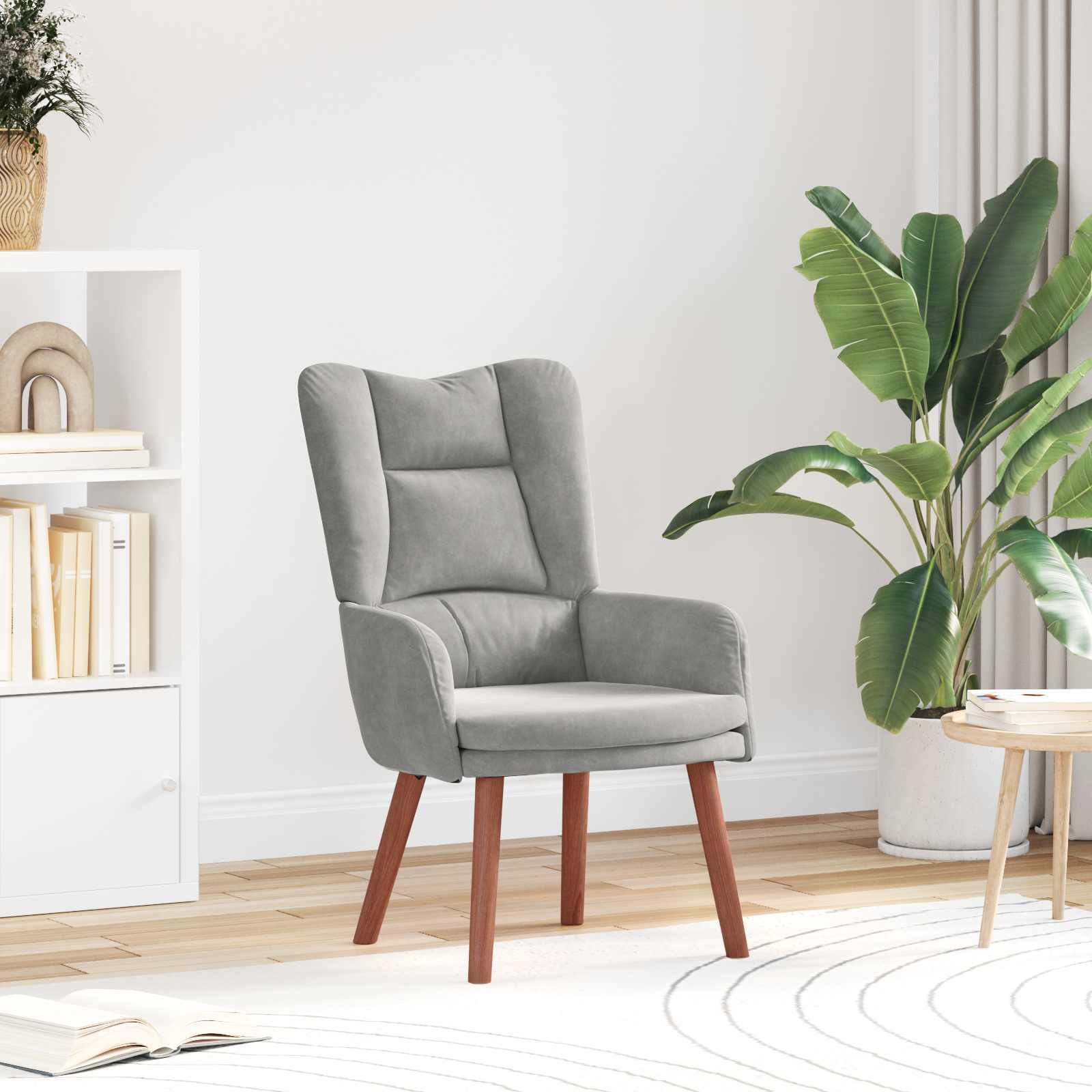vidaXL fotel Jasnoszary 63 x 67 x 94 cm Aksamit