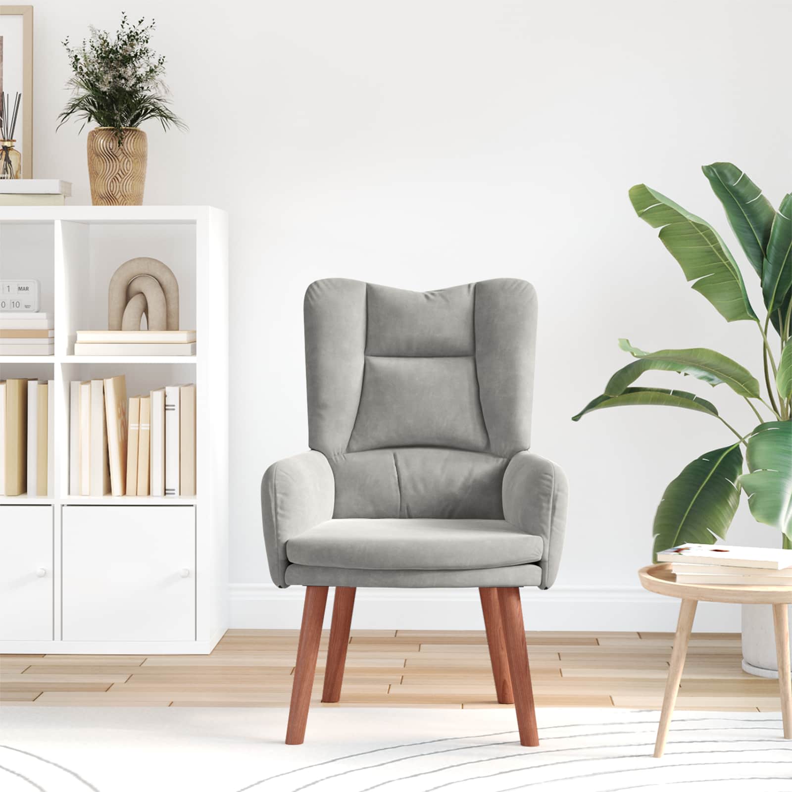 vidaXL fotel Jasnoszary 63 x 67 x 94 cm Aksamit