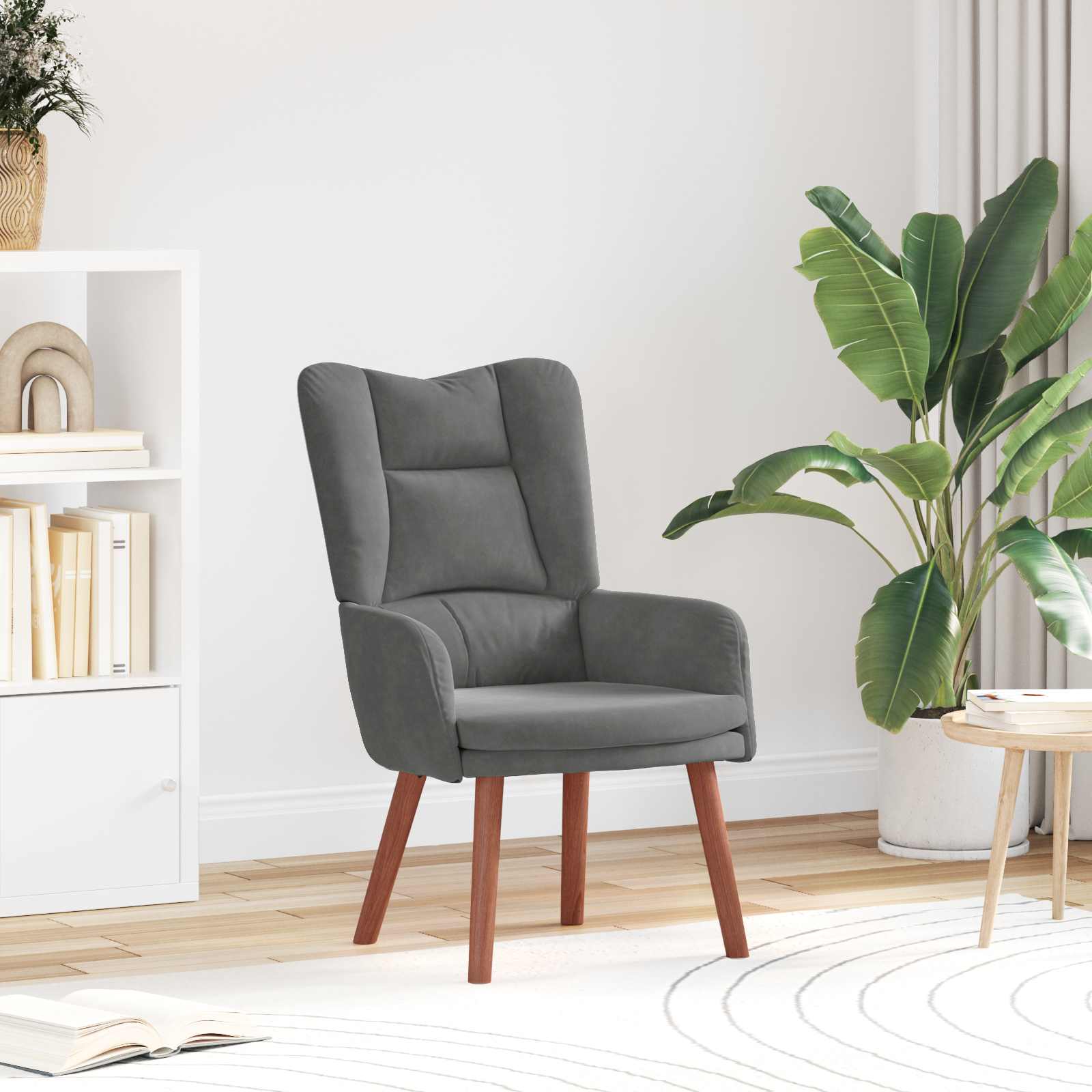 vidaXL fotel Ciemnoszary 63 x 67 x 94 cm Aksamit