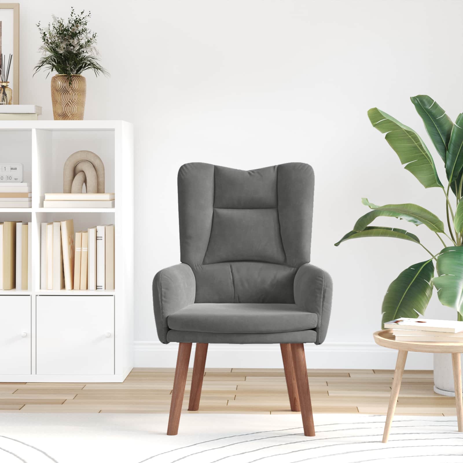 vidaXL fotel Ciemnoszary 63 x 67 x 94 cm Aksamit