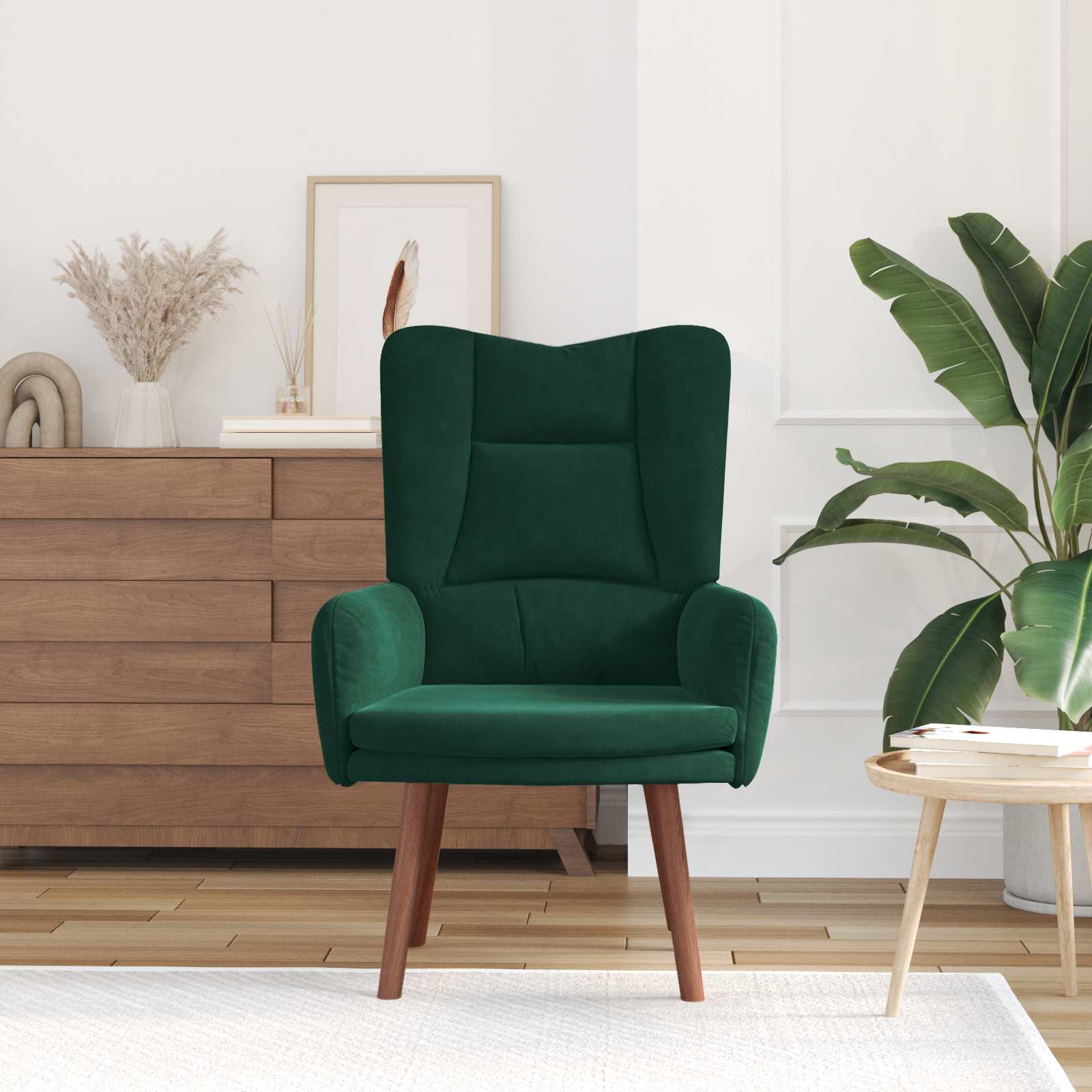 vidaXL fotel Ciemna zieleń 63 x 67 x 94 cm Aksamit
