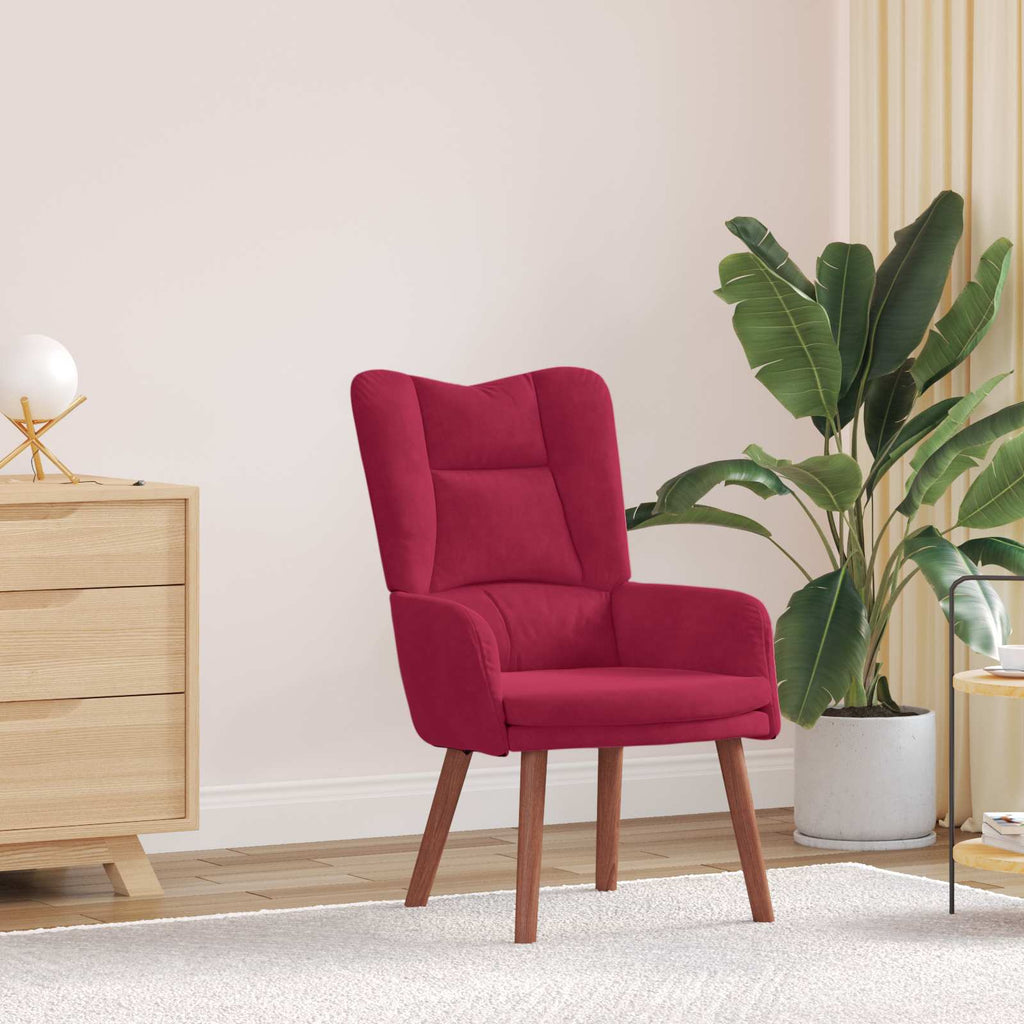 vidaXL fotel Czerwone wino 63 x 67 x 94 cm Aksamit