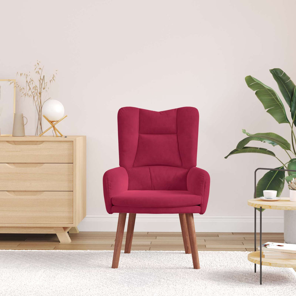 vidaXL fotel Czerwone wino 63 x 67 x 94 cm Aksamit