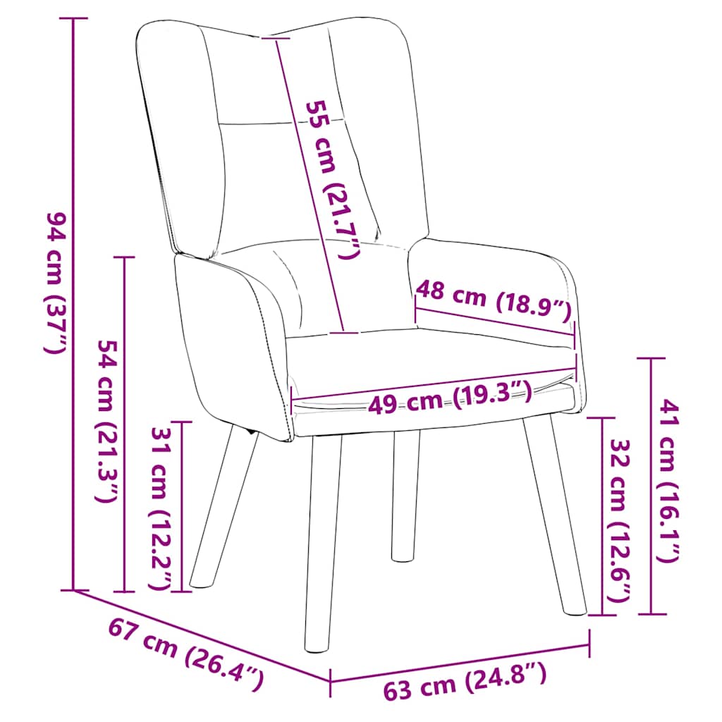 vidaXL fotel Czarny 63 x 67 x 94 cm Aksamit