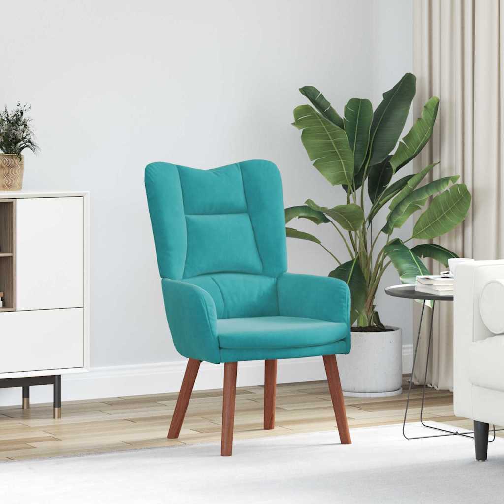 vidaXL fotel Turkusowy 63 x 67 x 94 cm Aksamit