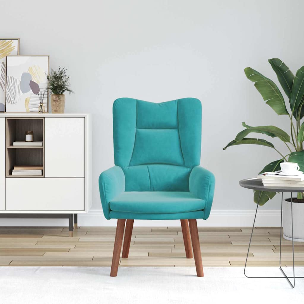 vidaXL fotel Turkusowy 63 x 67 x 94 cm Aksamit