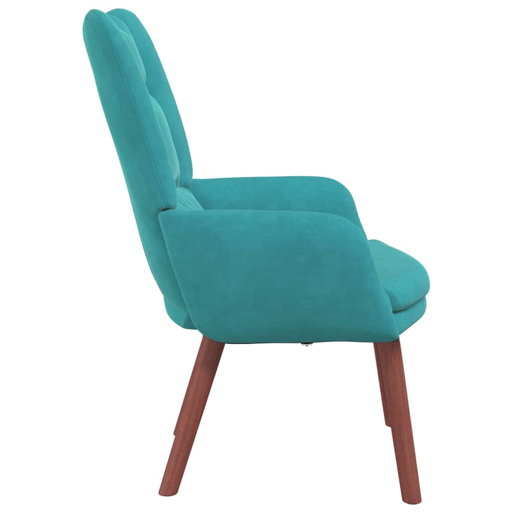 vidaXL fotel Turkusowy 63 x 67 x 94 cm Aksamit