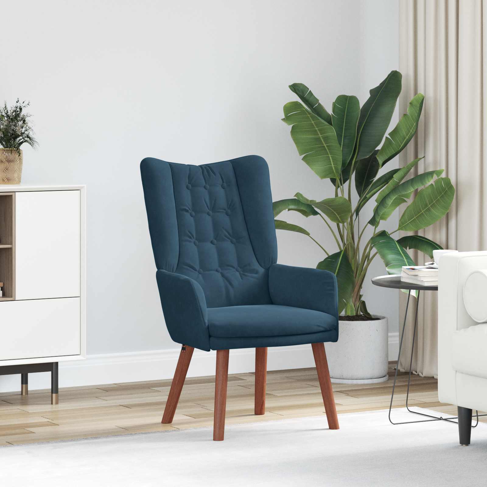 vidaXL fotel Niebieski 63 x 67 x 94 cm Aksamit