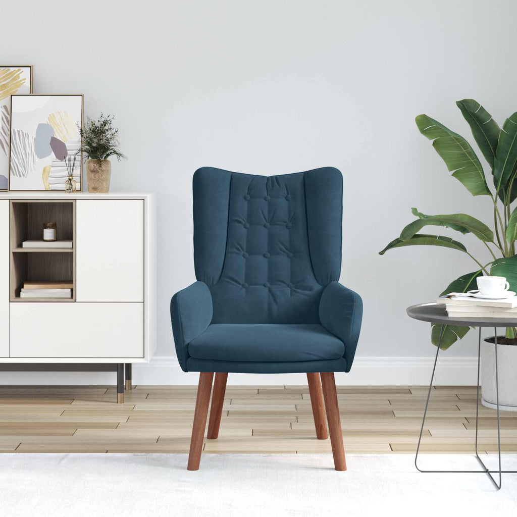 vidaXL fotel Niebieski 63 x 67 x 94 cm Aksamit