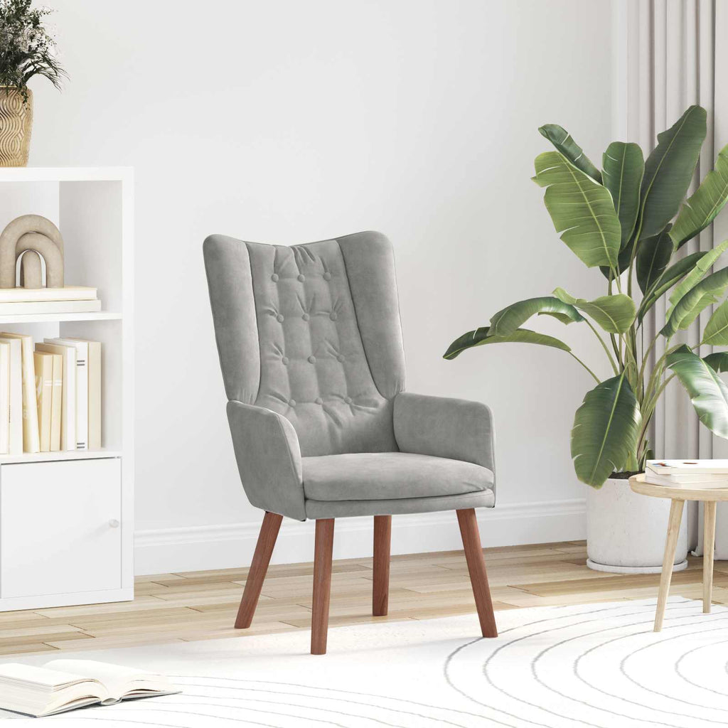 vidaXL fotel Jasnoszary 63 x 67 x 94 cm Aksamit