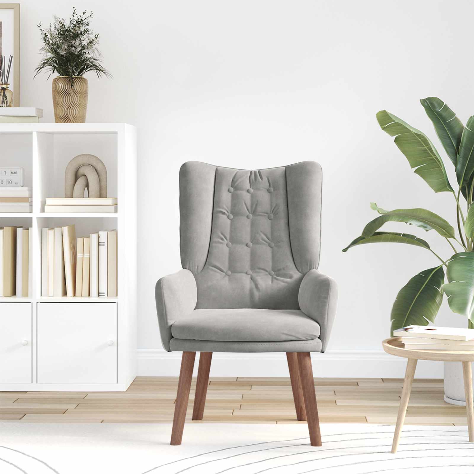 vidaXL fotel Jasnoszary 63 x 67 x 94 cm Aksamit