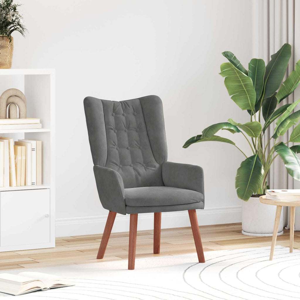 vidaXL fotel Ciemnoszary 63 x 67 x 94 cm Aksamit