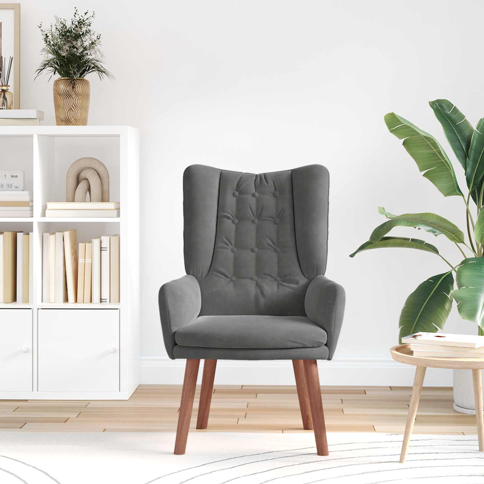 vidaXL fotel Ciemnoszary 63 x 67 x 94 cm Aksamit