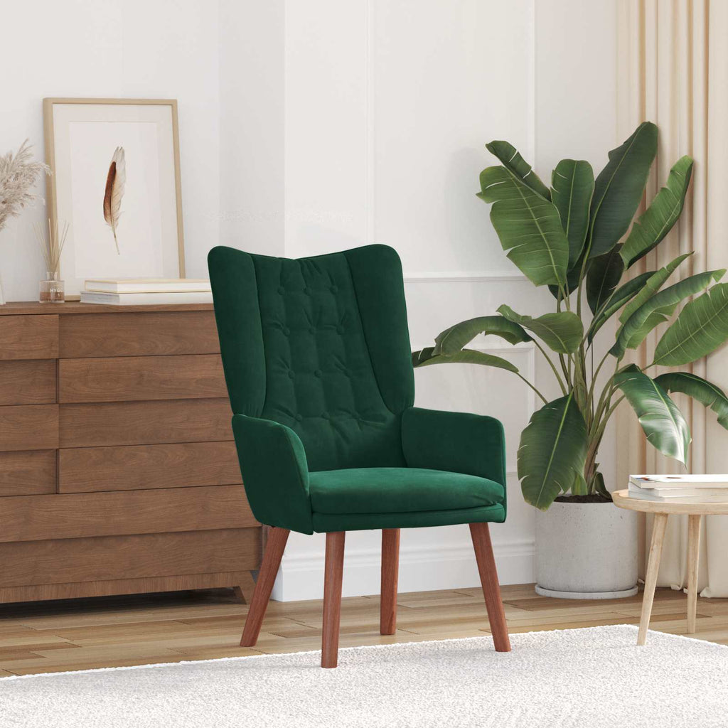 vidaXL fotel Ciemna zieleń 63 x 67 x 94 cm Aksamit