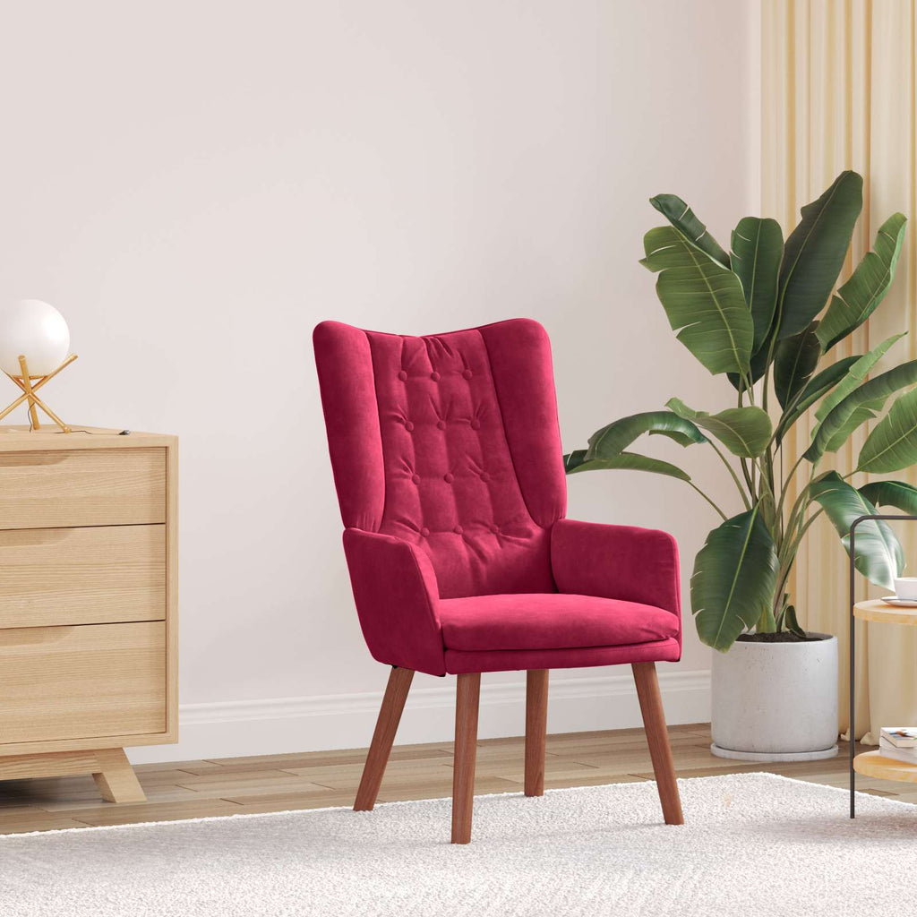 vidaXL fotel Czerwone wino 63 x 67 x 94 cm Aksamit