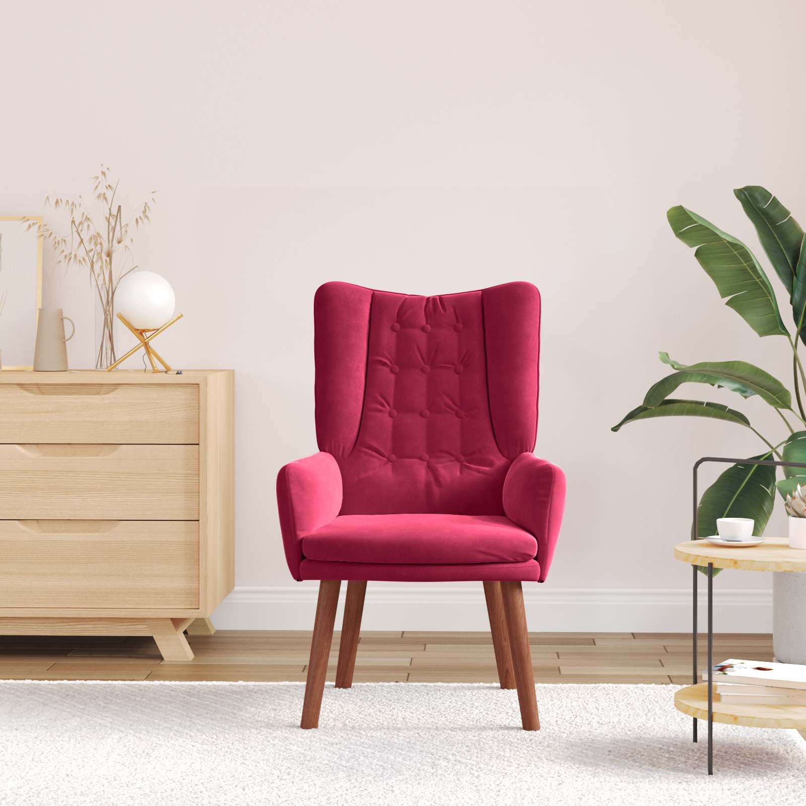 vidaXL fotel Czerwone wino 63 x 67 x 94 cm Aksamit
