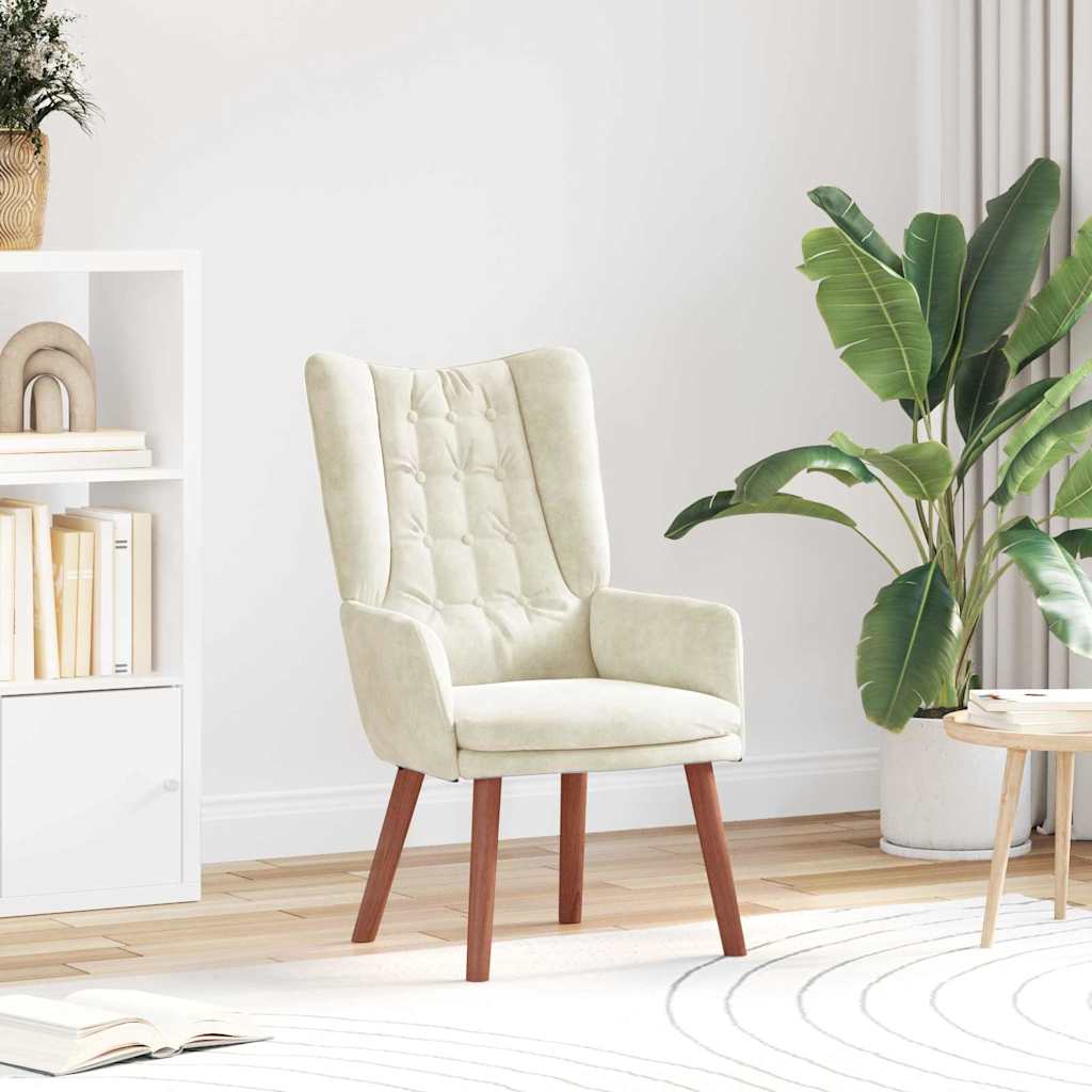 vidaXL fotel Kremowy 63 x 67 x 94 cm Aksamit