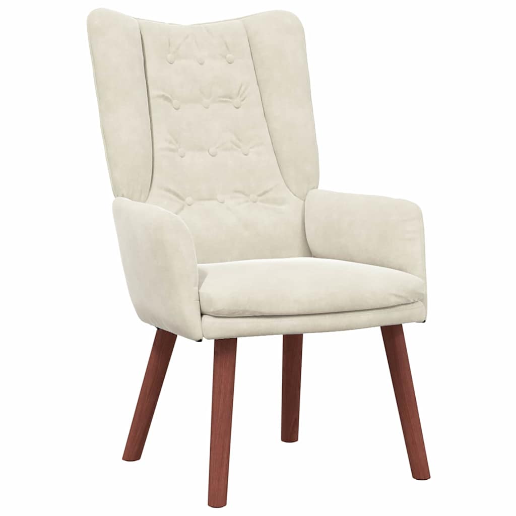 vidaXL fotel Kremowy 63 x 67 x 94 cm Aksamit