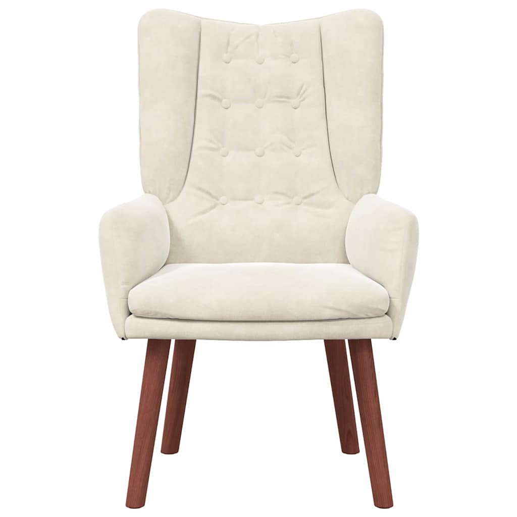 vidaXL fotel Kremowy 63 x 67 x 94 cm Aksamit