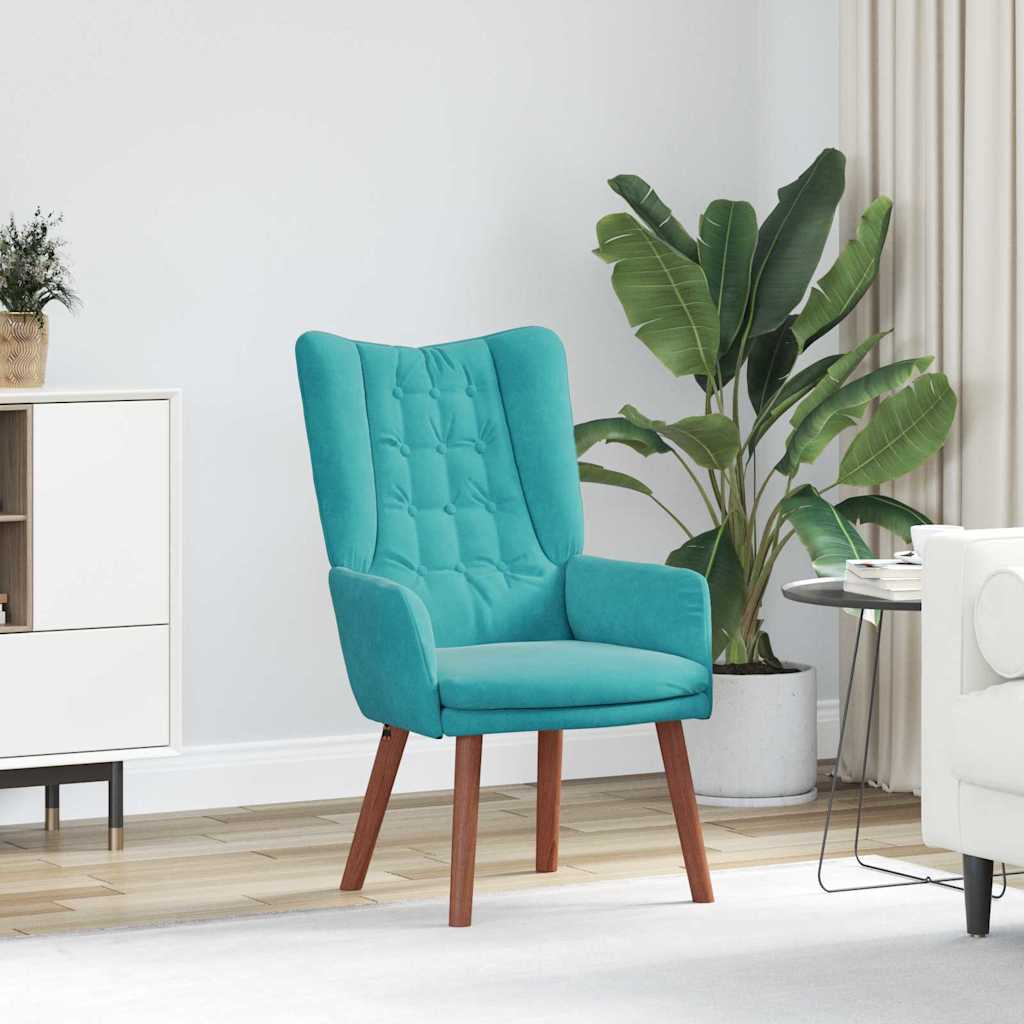 vidaXL fotel Turkusowy 63 x 67 x 94 cm Aksamit