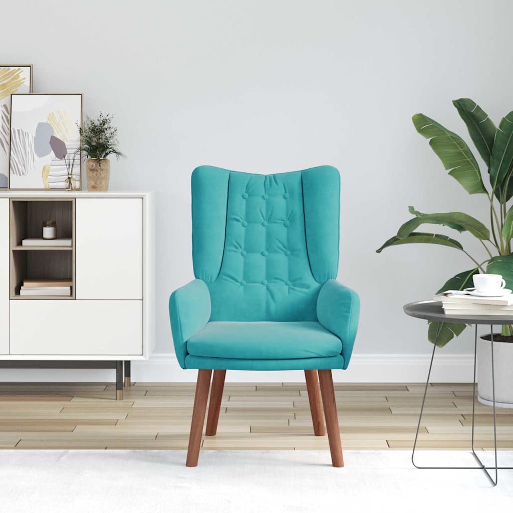 vidaXL fotel Turkusowy 63 x 67 x 94 cm Aksamit