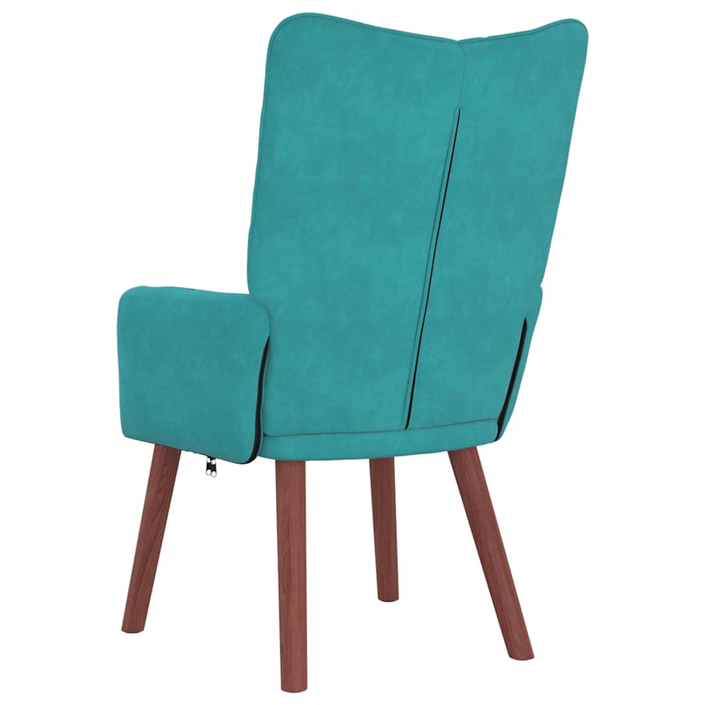 vidaXL fotel Turkusowy 63 x 67 x 94 cm Aksamit