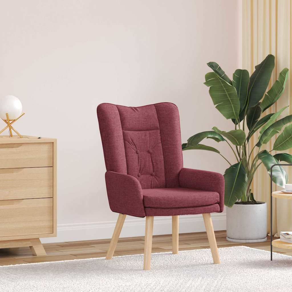 vidaXL fotel Czerwone wino 63 x 67 x 94 cm Tkanina i sklejka