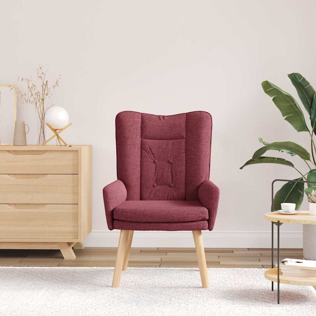 vidaXL fotel Czerwone wino 63 x 67 x 94 cm Tkanina i sklejka