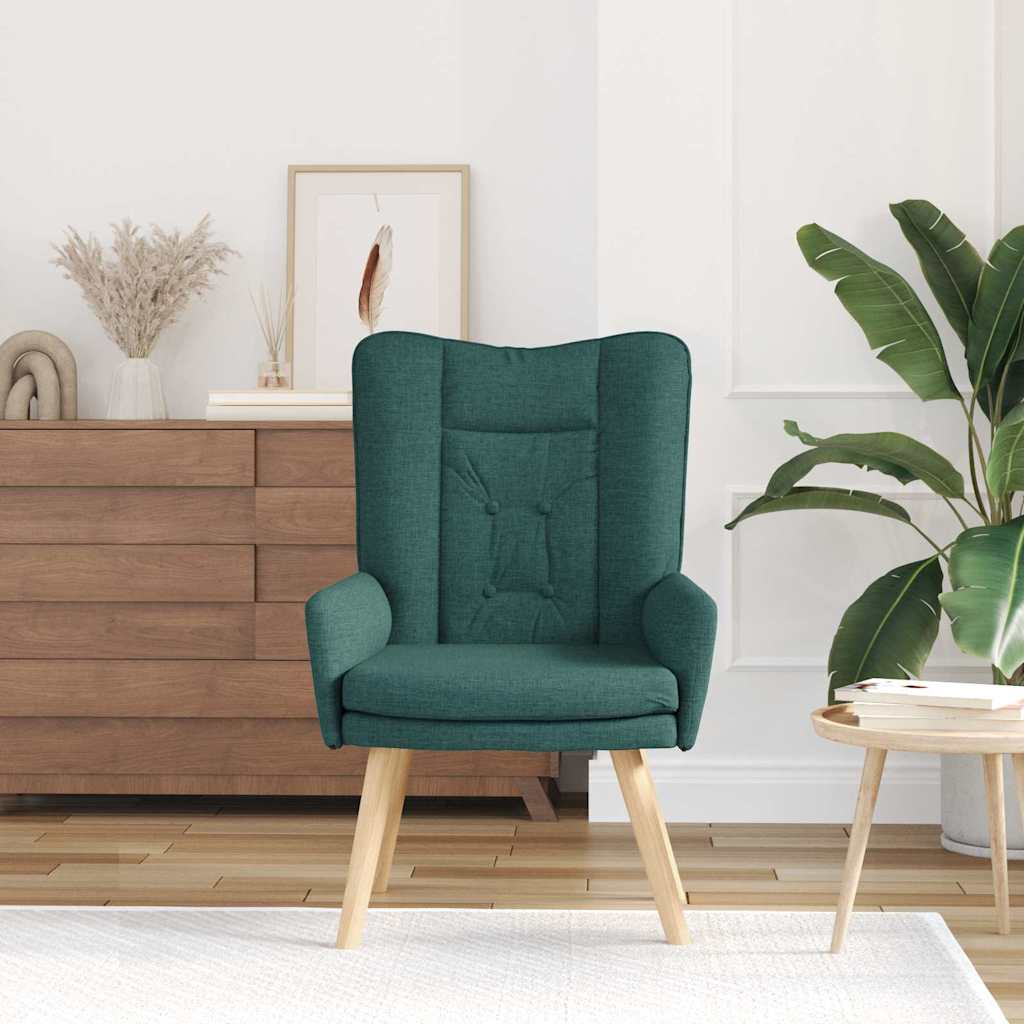 vidaXL fotel Ciemna zieleń 63 x 67 x 94 cm Tkanina i sklejka